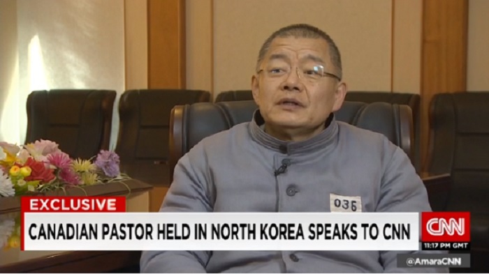 遭北韓判處終身監禁的加籍韓裔牧師林賢洙，今（9）天以保外就醫名義獲釋。圖為去年接受CNN專訪，詳述在勞改營的血淚。   圖：翻攝CNN畫面