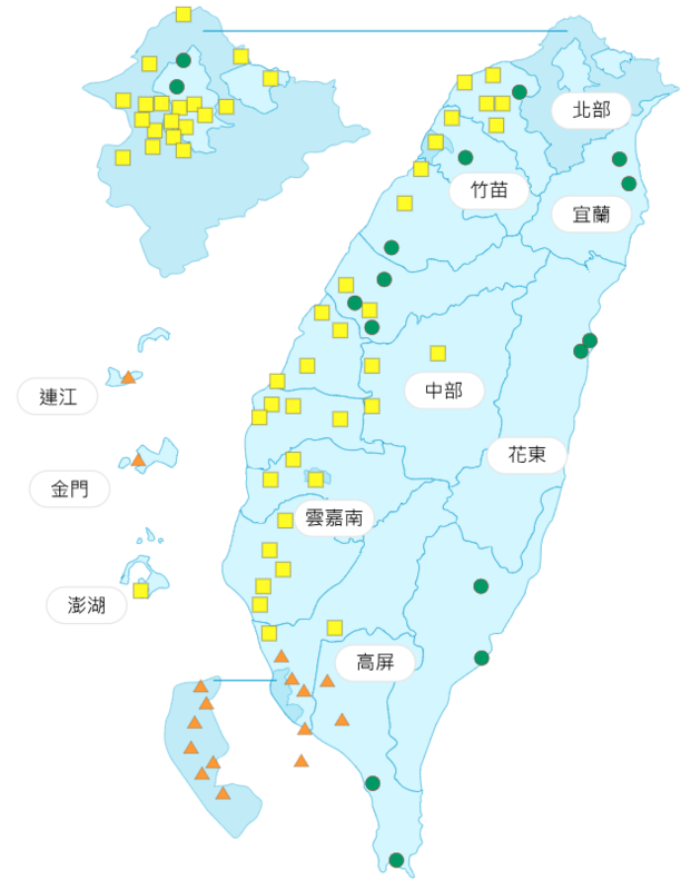 環境部公布各地空氣品質概況。   圖：環境部提供