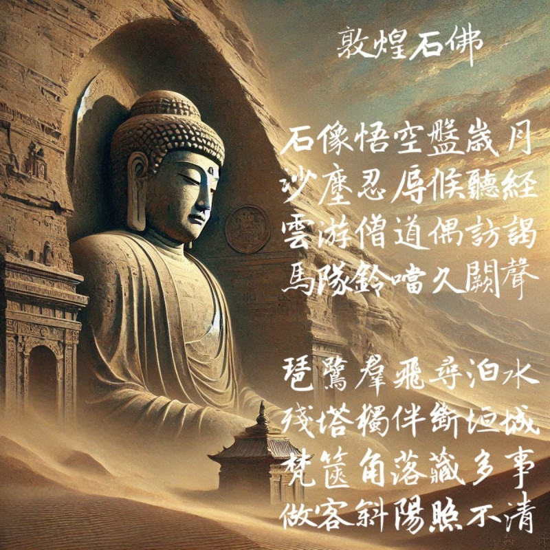 詩，敦煌石佛。   圖：黃吉川提供