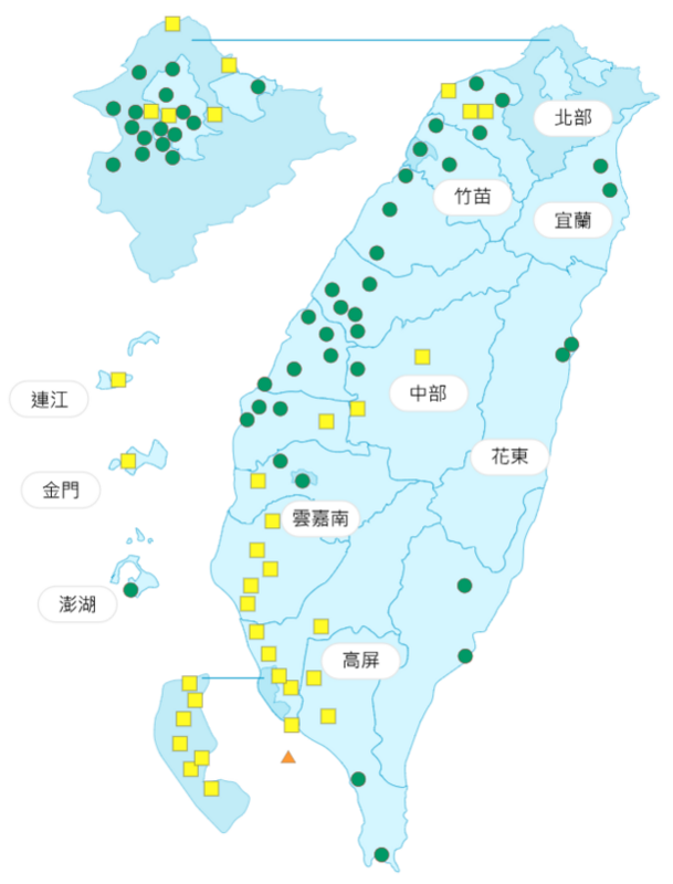 環境部發布各地空氣品質概況。   圖：環境部提供