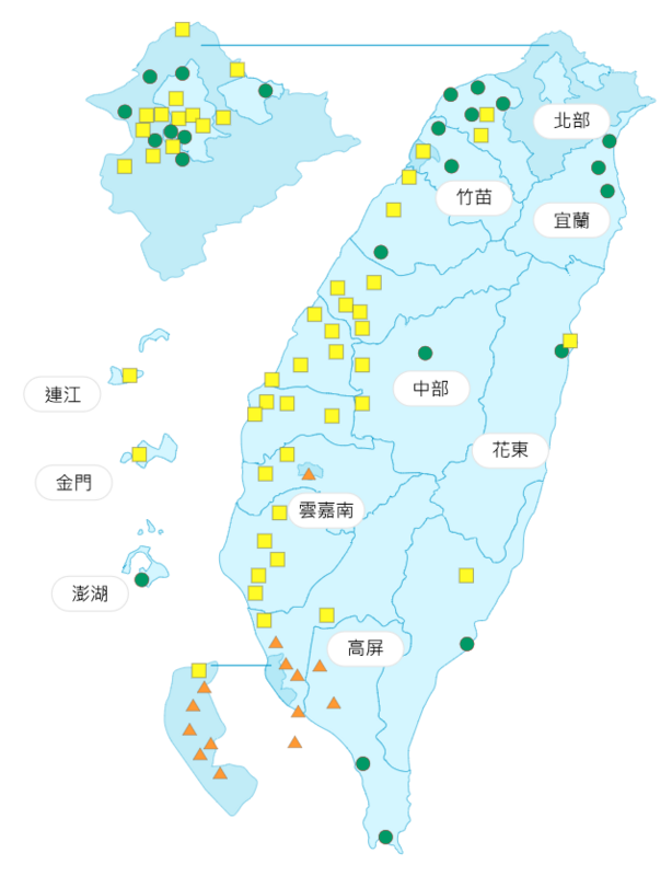 環境部公布各地空氣品質概況。   圖：環境部提供