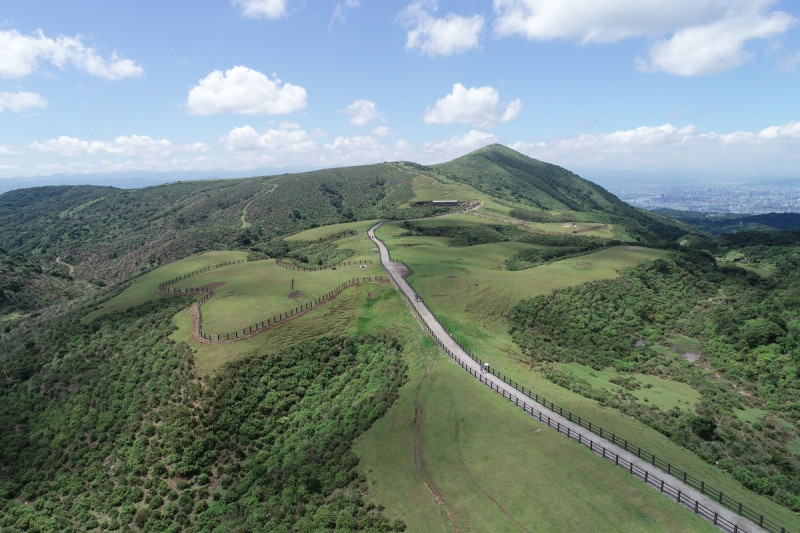  陽明山國家公園擎天崗草原中央步道。 圖：內政部提供 