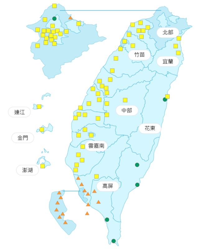 環境部發布各地空氣品質概況。   圖：環境部提供