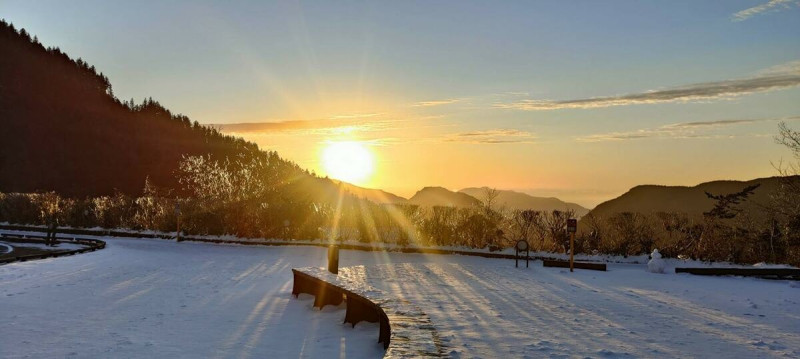 今晨太平山日出。   圖：翻攝自太平山國家森林遊樂區臉書