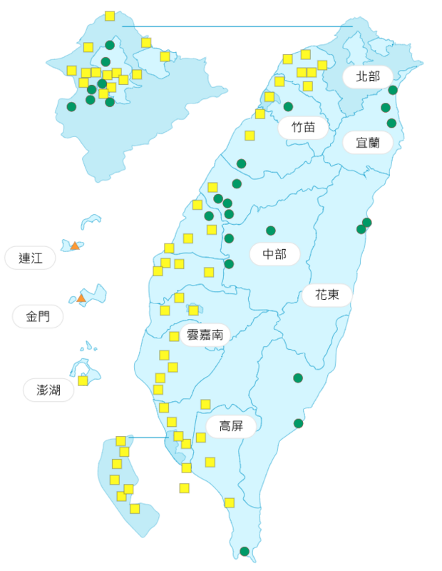 環境部公布各地空氣品質概況。   圖：環境部提供