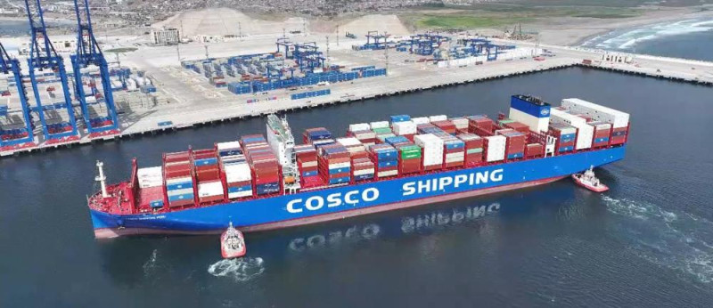 祕魯錢凱港（Chancay）全由中遠航運（COSCO）掌控。   圖片來源/新華社