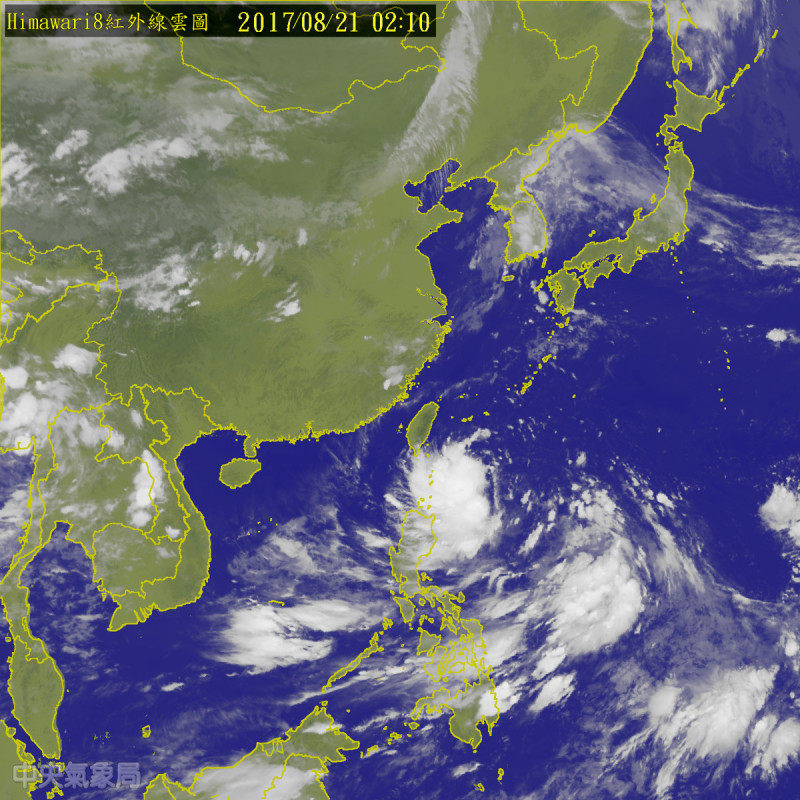 天鴿颱風紅外線雲圖   圖：翻攝自中央氣象局官網