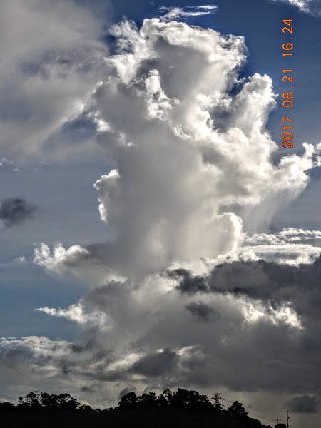 這種雲叫做「直展雲」,中國飛行員則暱稱他們叫「雲柱子」,雲體常常呈現肥大,甚至塔狀結構的樣貌。 圖:翻攝自鄭明典FB頁面