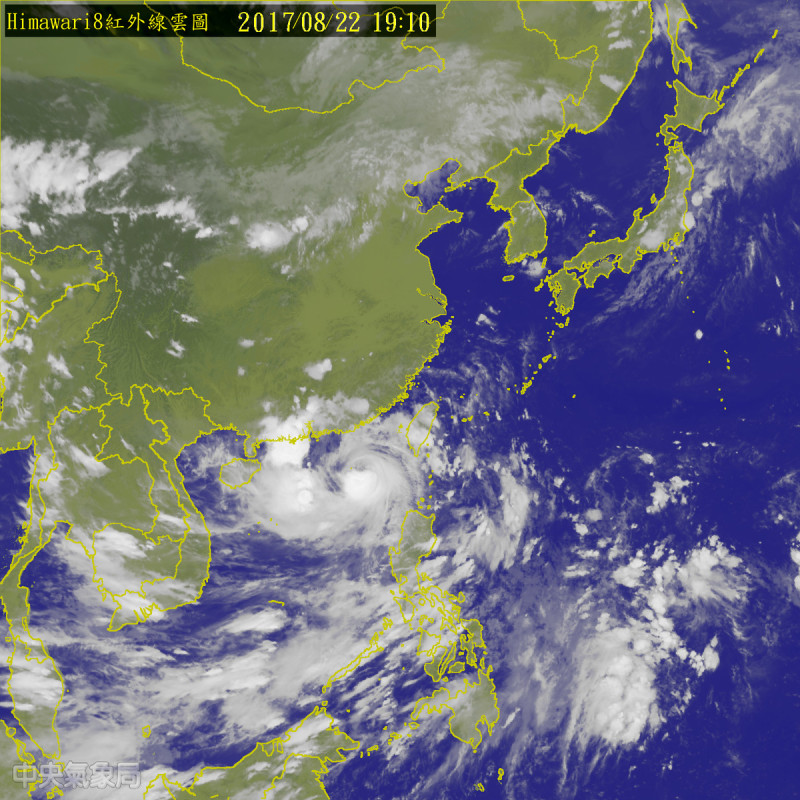 中央氣象局已在22日17時30分解除颱風警報   圖：中央氣象局提供