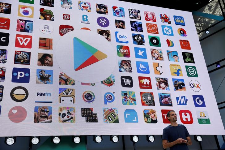 Google Play 今(1)日釋出年度精選榜單，台灣自製app嶄露頭角。   圖：達志影像/路透社