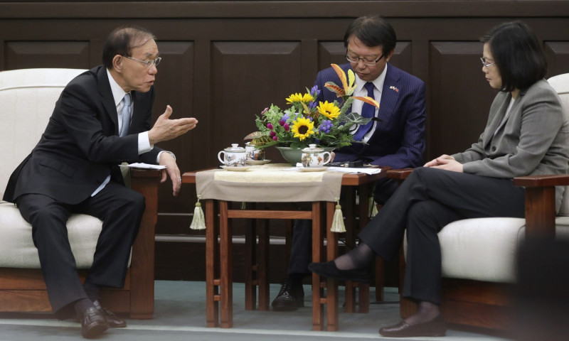 總統蔡英文24日親自向日本代表表達台灣要參與TPP的意願。    圖：總統府提供