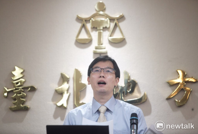 台北地方法院發言人廖建瑜說明前總統馬英九或判無罪情形。圖/常日豪攝   圖/常日豪攝
