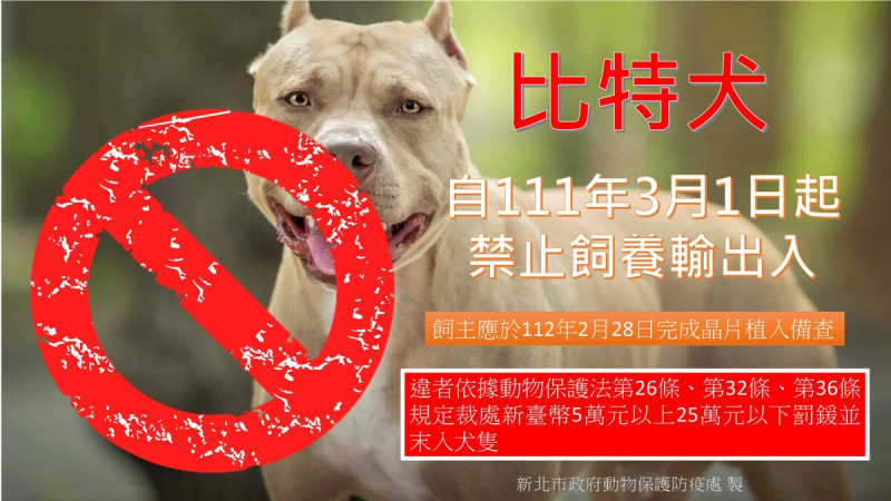 農業部早在3年前就將比特犬等危險犬隻列入「禁止飼養或輸入」寵物名單內。   圖：農業部／提供