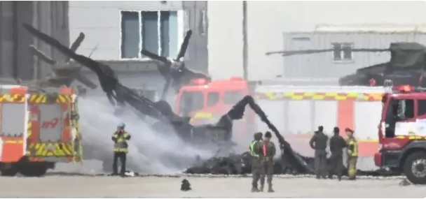 位於南韓京畿道的佳里納空軍基地日前發生一起無人機撞擊直升機的意外事故，引發南韓民眾關注。   圖：翻攝自 軍武次位面