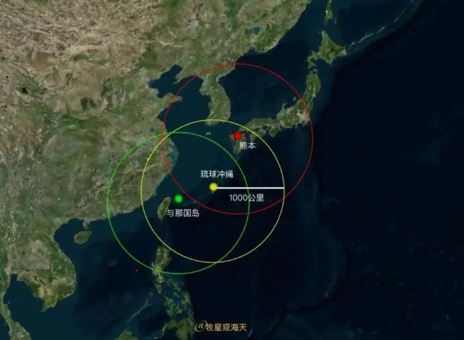 日本計劃於 2025 年底在九州島部署 12 式改進型反艦導彈，其射程遠達 1,000 公里，可直接覆蓋北京、東部沿海和台灣地區'。   圖 : 翻攝自軍武大V