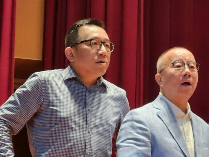 陳水扁兒子陳致中到場協助主持。 圖:黃建豪/攝