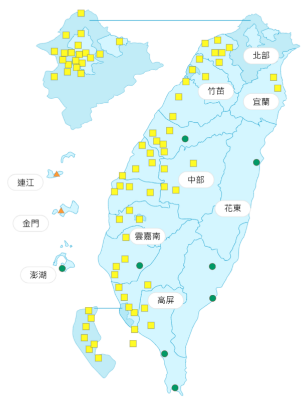 環境部公布各地空氣品質概況。 圖:環境部提供