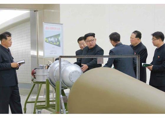 北韓國家電視台報導，其氫彈已經可以裝載到飛彈上，測試成功。   圖 : 翻攝自勞動新聞www.rodong.rep.kp