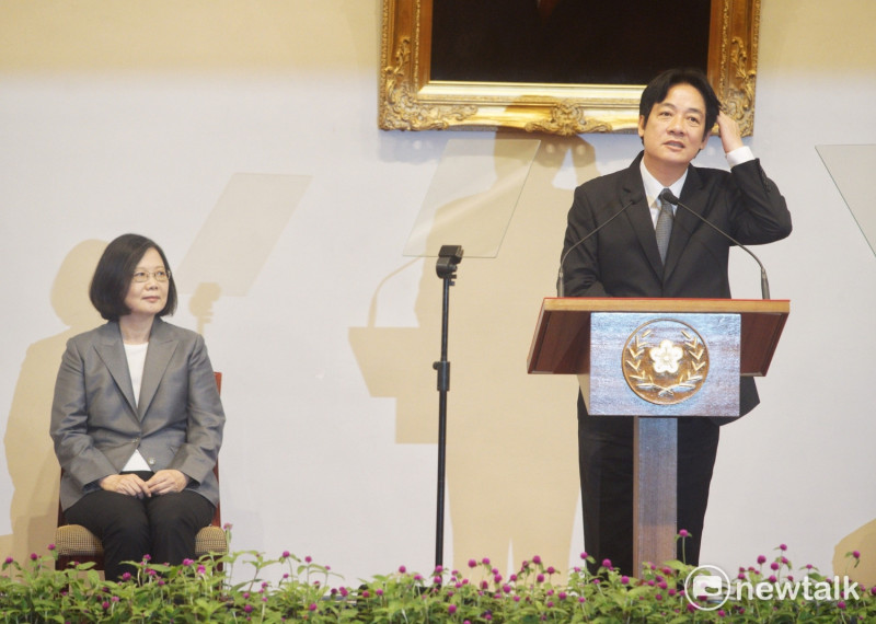 即將接任新閣揆的台南市長賴清德今(5)天致詞時，還特別感謝高雄市長陳菊。   圖：常日豪/攝