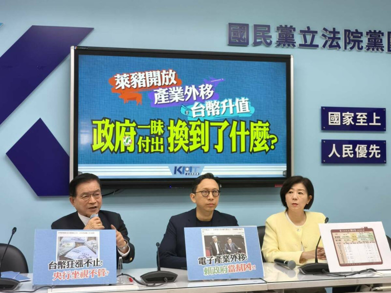 國民黨團召開記者會，呼籲賴政府面對國際變局，停止政治內耗。   圖：國民黨立法院黨團／提供
