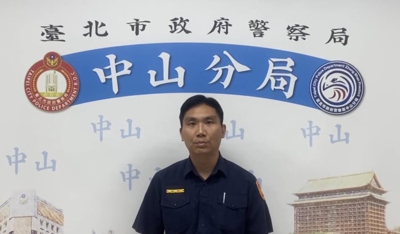 台北市警察局中山分局督察組長吳俊逸（圖）6日表示，轄下圓山派出所員警黃姓男子5日未依規執勤，且在巡邏車上怠勤，已記小過嚴懲。（台北市警察局中山分局提供）中央社記者黃麗芸傳真  114年5月6日   