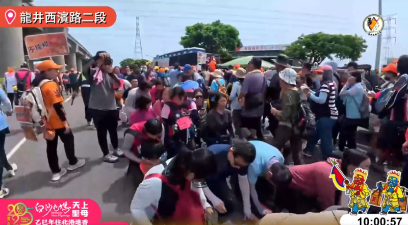 白沙屯媽祖目前已返回台中，預計明天開始北返苗栗。   圖：翻攝自白沙屯拱天宮直播