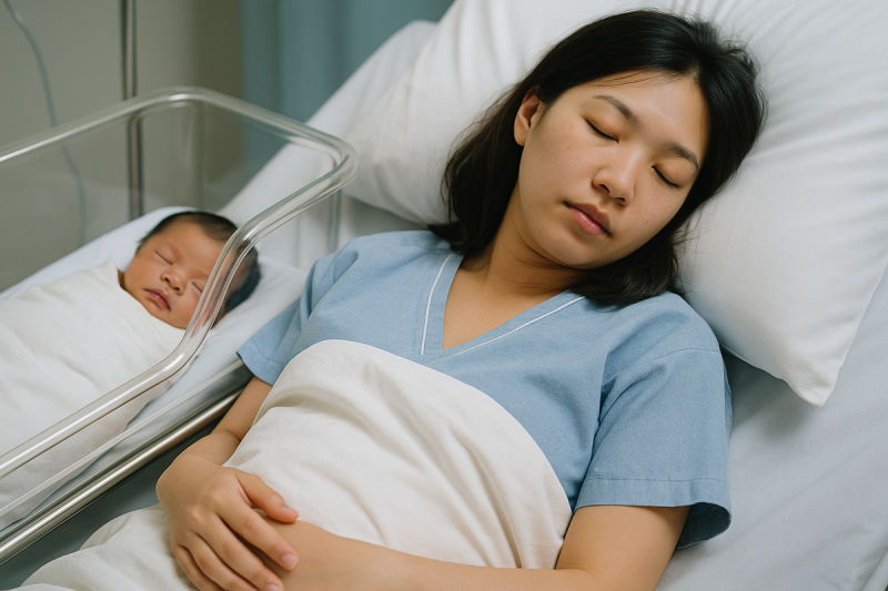 產後10天死亡率高，5月起補助2次健檢，助新手媽強化身心照護。   圖：ChatGPT AI生成 /  曾郡秋 製作