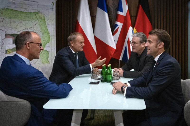法國、英國、德國和波蘭領袖將聯合訪問烏克蘭。   圖/取自Emmanuel Macron @EmmanuelMacron