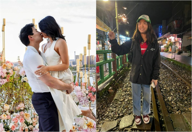 劉思慕和台裔女友求婚成功，2人曾一起到台灣旅遊。（翻攝自劉思慕Instagram、臉書）   