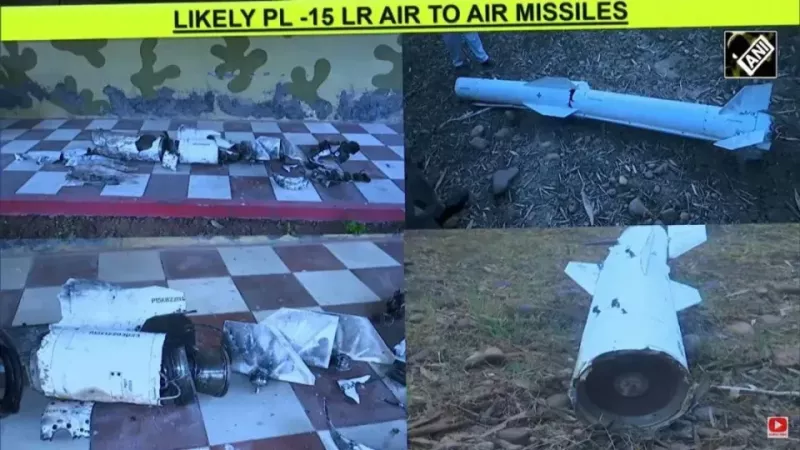 中國霹靂-15E 型導彈的未爆彈與殘骸被印軍回收、研究。   圖：擷取自「彼得堡的肥天鵝」
