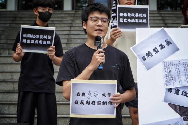 東吳島社成員、好民文化行動協會青年志工沈昱丞。 圖:學生提供 東吳島社成員、好民文化行動協會青年志工沈昱丞。 圖:學生提供