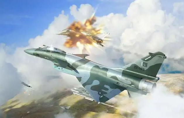 殲-10CE擊落「陣風」的示意圖。 圖:翻攝自海事先鋒 殲-10CE擊落「陣風」的示意圖。 圖:翻攝自海事先鋒