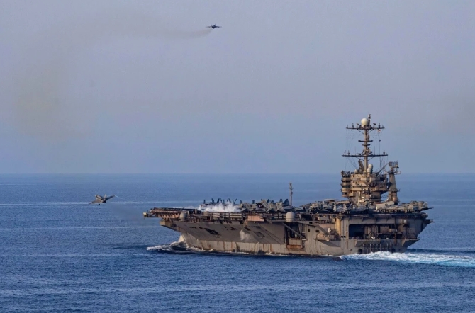 美軍杜魯門號航空母艦。 圖 : 翻攝自環球網