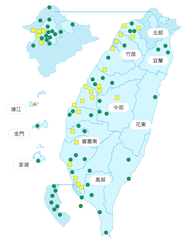 環境部公布各地空氣品質概況。 圖:環境部提供