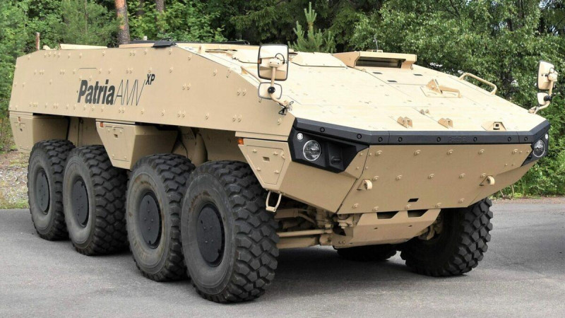 芬蘭帕特里亞（Patria）公司設計的AMV XP 8×8輪式裝甲運兵車。   圖：翻攝帕特里亞官網