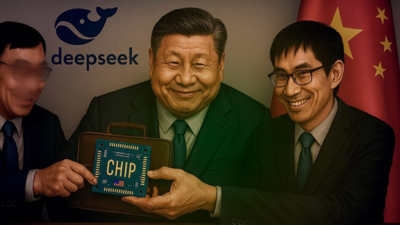 從技術到晶片，一切安排得剛剛好──DeepSeek 幕後不只是工程，還有整套政治劇本。    （圖／AI 生成／斯坦提供）