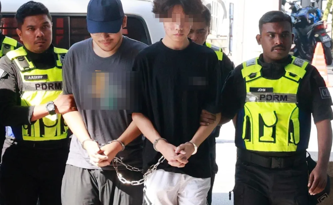 中國在馬來西亞的留學生自導自演綁架案勒索親媽,兩名涉案人員被捕。 圖 : 翻攝自影片