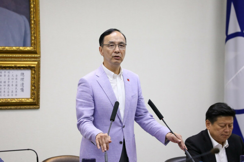 國民黨主席朱立倫今日在中常會針對六四天安門事件36週年發表談話。   圖：國民黨/提供