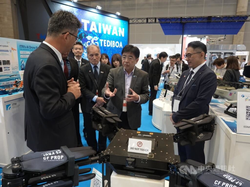 工研院參加日本國際無人機展(Japan Drone),展示包括長航時燃料電池無人機、物流無人機、AI無人機隊系統等6大技術,期望開啟台日產業合作。圖中為工研院院長劉文雄。中央社記者楊明珠千葉攝 114年6月4日 圖:中央社提供