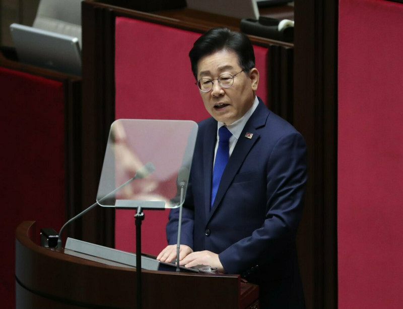 北韓官媒今（5）日報導韓國總統大選結果，確認進步派候選人、共同民主黨的李在明當選韓國第21任總統。   圖：翻攝自X帳號@Jaemyung_Lee