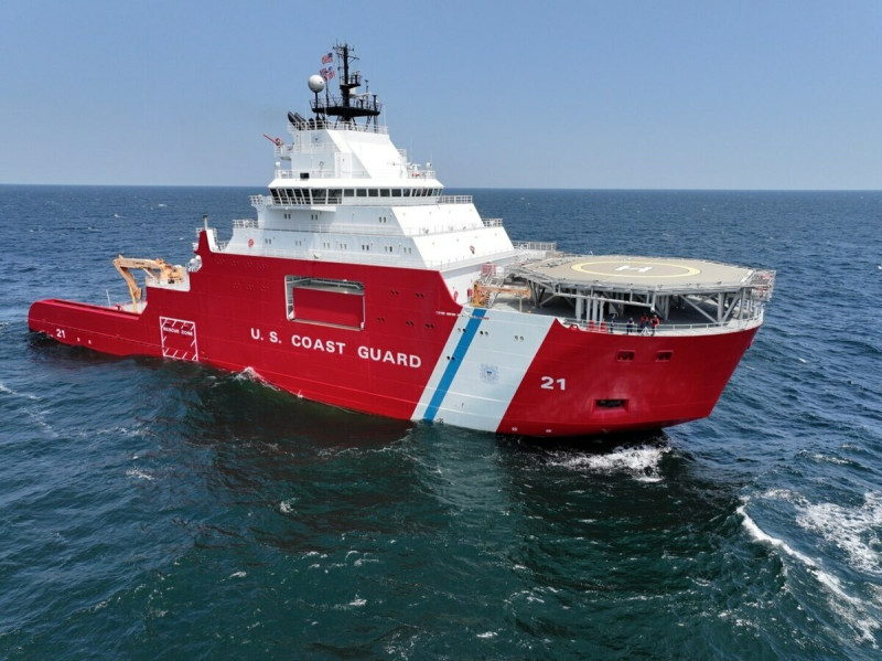 美國海岸警衛隊25年來首度購置的極地破冰船「斯托里斯號」（USCGC Storis, WAGB 21）近日展開首航，肩負起維護美國北極主權、執行極地任務的重要使命。   圖：翻攝news.uscg.mil