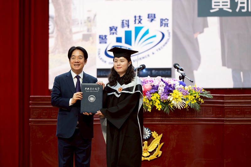 賴清德出席「中央警察大學114年聯合畢業典禮」。 圖:總統府提供