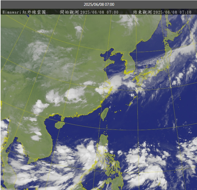 今(8)日各地晴時多雲，天氣熱如夏；大氣不穩定，北部地區、中部山區及東半部，午後有局部短暫陣雨或雷雨，有大雷雨發生的機率。   圖/中央氣象署