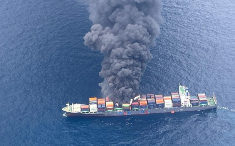 萬海旺春輪貨櫃爆炸18人獲救5人傷！印度搜救失蹤4船員含2台灣人 