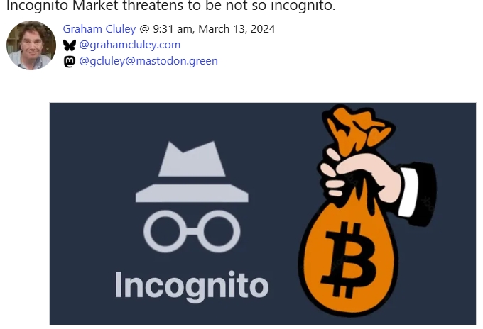 暗網毒品市場隱身市場(Incognito Market) 圖 : 翻攝自社群軟體 暗網毒品市場隱身市場(Incognito Market) 圖 : 翻攝自社群軟體