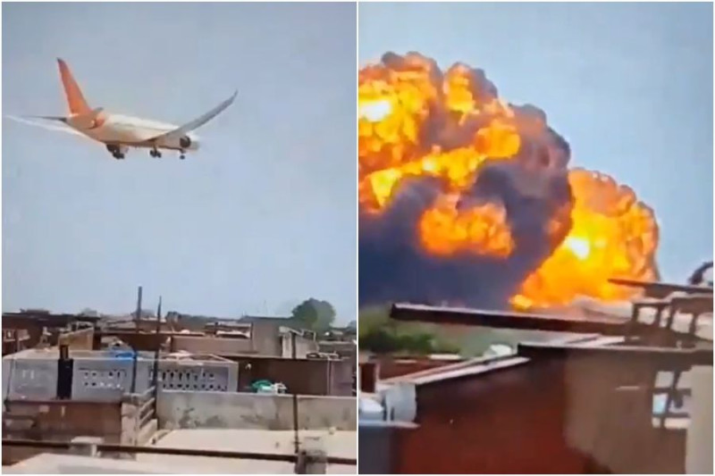 印度航空一架波音客機12日墜毀,造成至少240多人死亡。 圖:翻攝X(前推特)