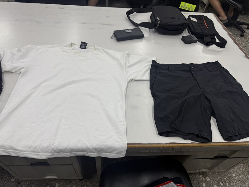 台中市北屯區11日發生搶奪案,蔡姓男子頭戴安全帽搶奪另人現金逃逸離去,警方追查逮人後發現,蔡男犯案後還將淺色褲子換成黑色短褲。(民眾提供)中央社記者趙麗妍傳真 114年6月13日