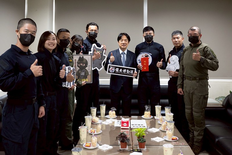 賴清德視導「內政部警政署反恐訓練中心」。   圖：總統府提供