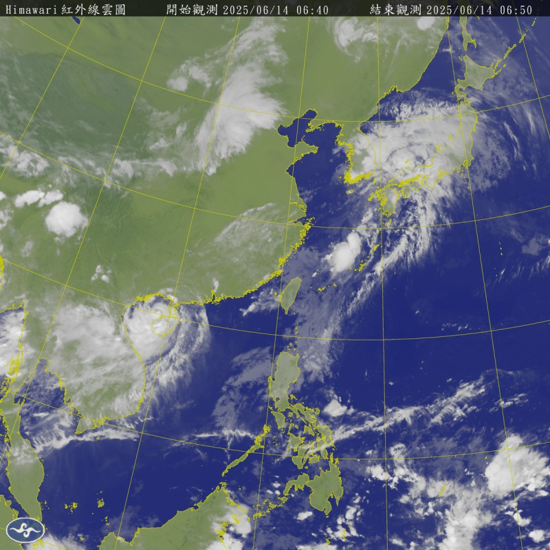 今天受到西南風影響，易有短延時強降雨。   圖/中央氣象署