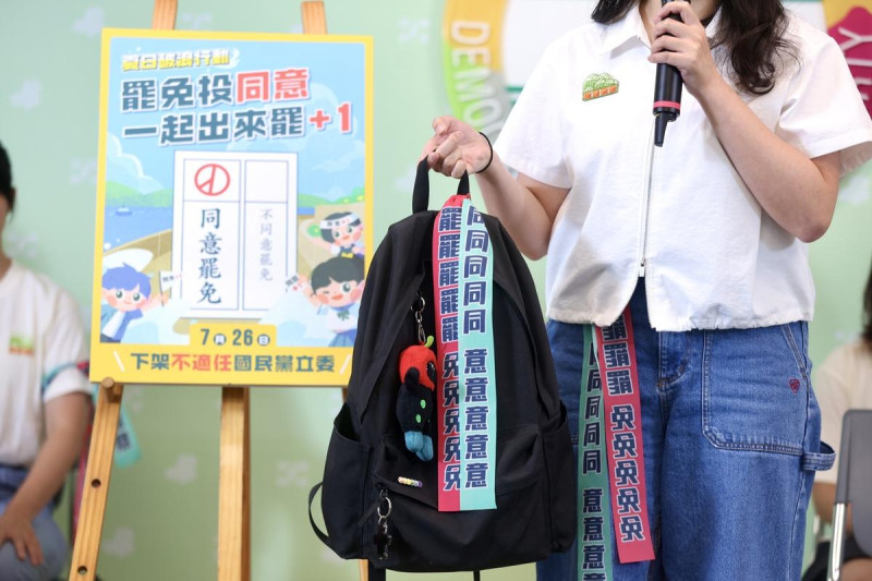 「罷條」用台語唸的話就是「罷掉」。 圖:民進黨提供 「罷條」用台語唸的話就是「罷掉」。 圖:民進黨提供